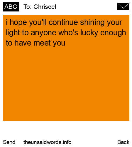 unsent message to Chriscel