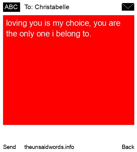 unsent message to Christabelle