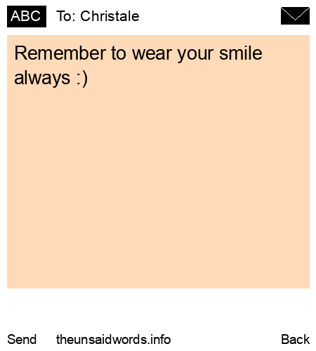 unsent message to Christale