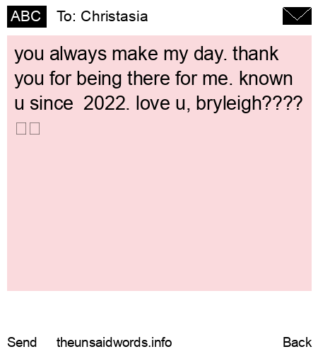 unsent message to Christasia 