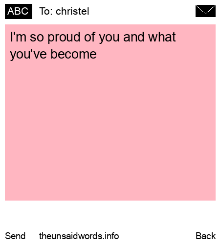 unsent message to christel
