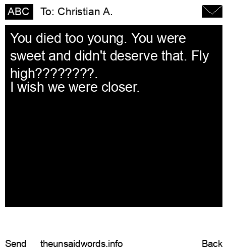 unsent message to Christian A.