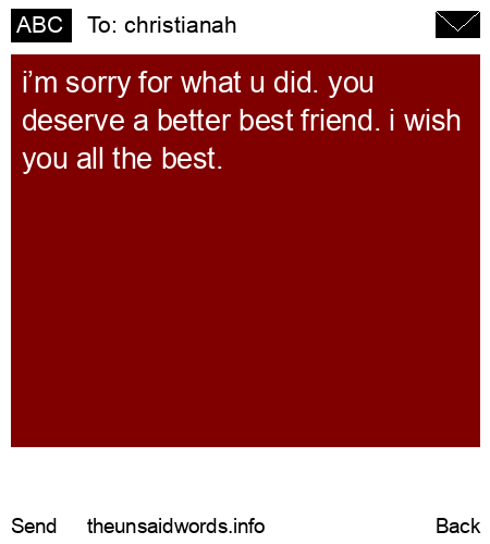 unsent message to christianah