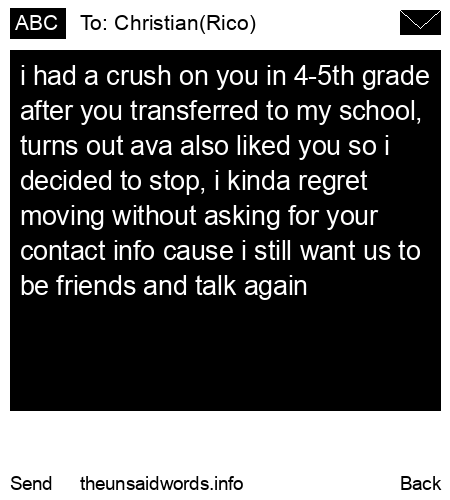unsent message to Christian(Rico)