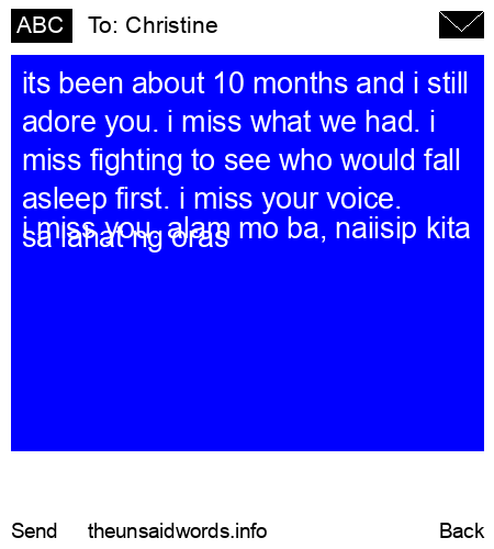 unsent message to Christine