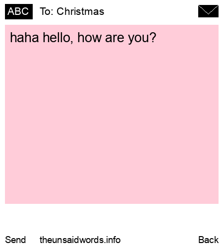 unsent message to Christmas 