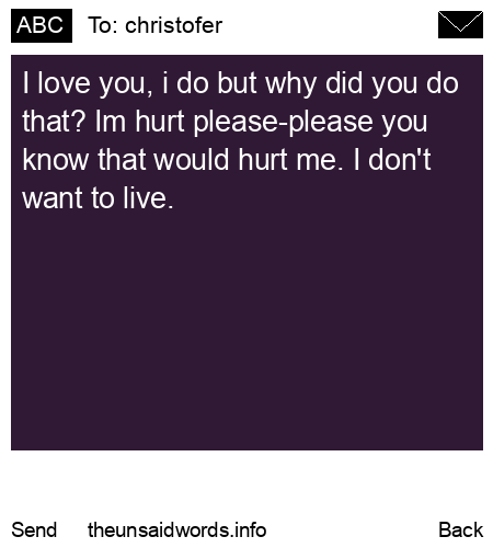 unsent message to christofer