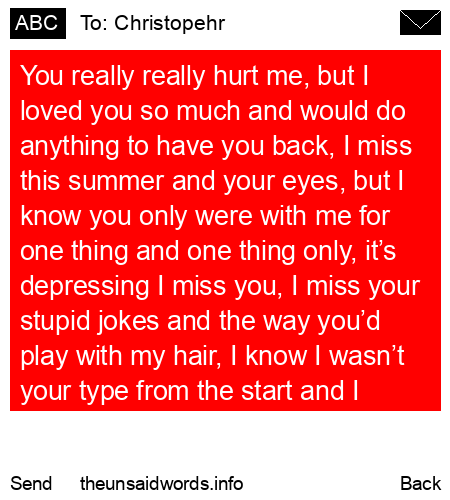 unsent message to Christopehr