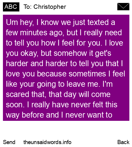 unsent message to Christopher