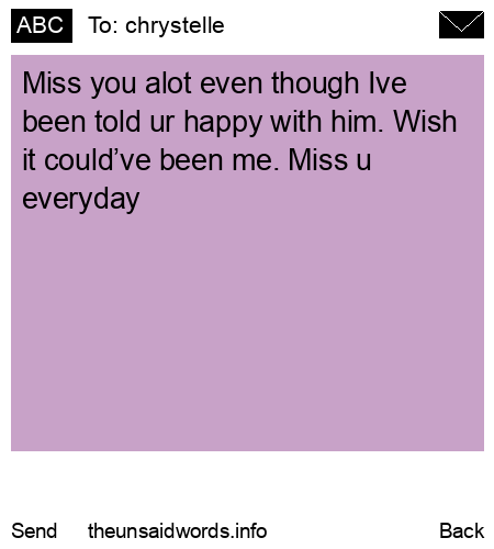 unsent message to chrystelle