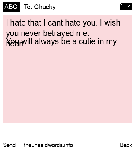 unsent message to Chucky