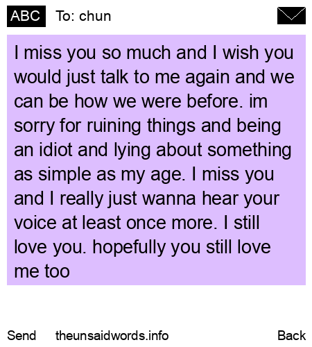 unsent message to chun