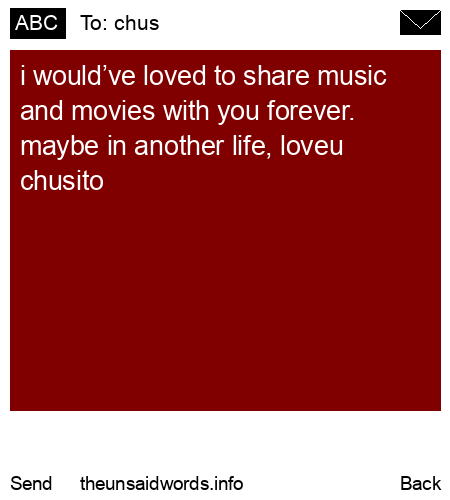 unsent message to chus