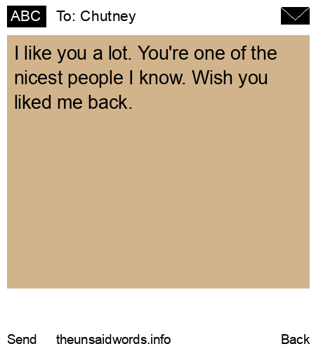 unsent message to Chutney