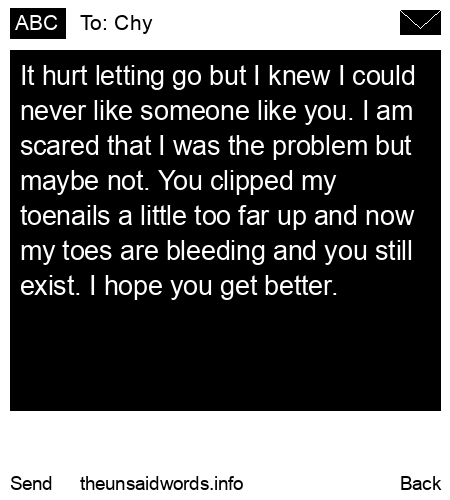 unsent message to Chy