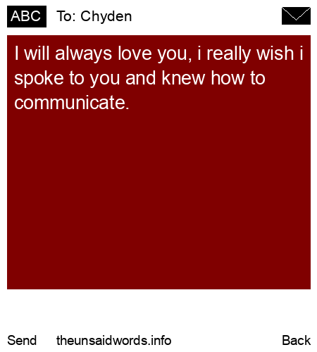 unsent message to Chyden