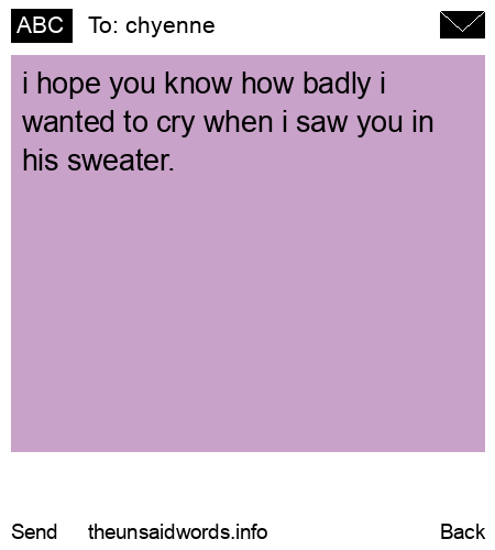 unsent message to chyenne