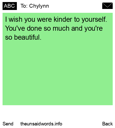 unsent message to Chylynn