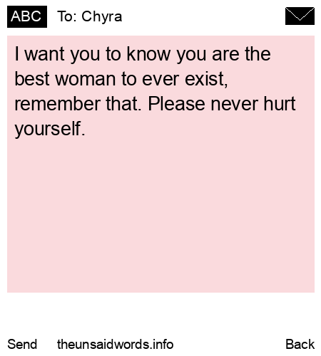 unsent message to Chyra