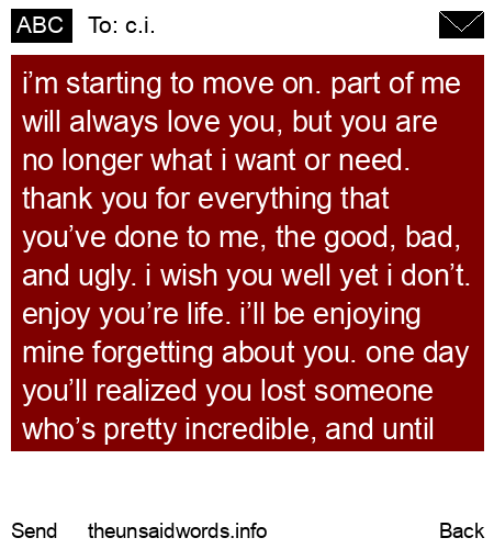 unsent message to c.i.