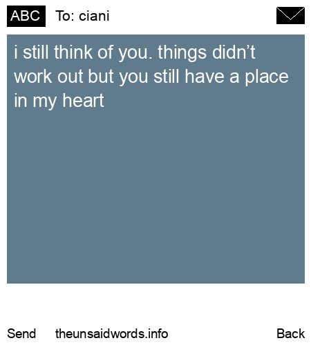 unsent message to ciani
