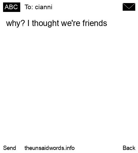 unsent message to cianni