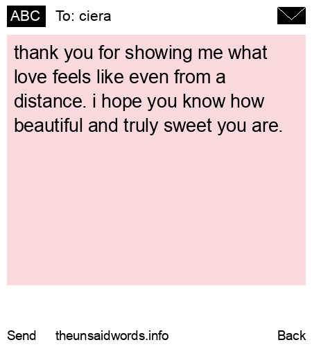 unsent message to ciera