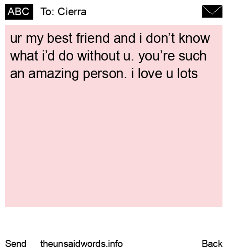 unsent message to Cierra