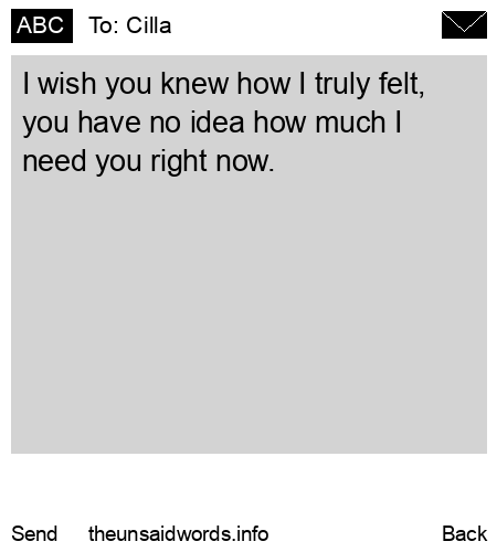 unsent message to Cilla