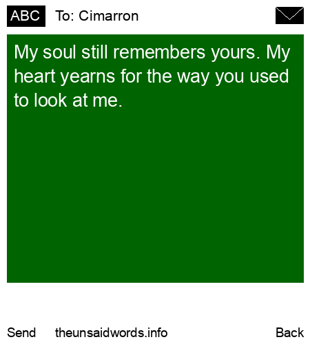 unsent message to Cimarron