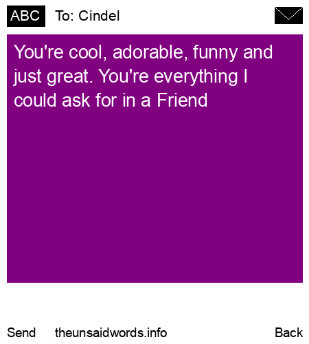 unsent message to Cindel