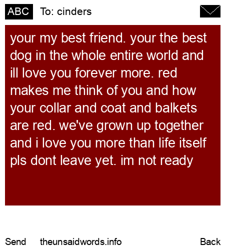 unsent message to cinders