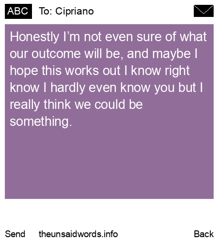 unsent message to Cipriano
