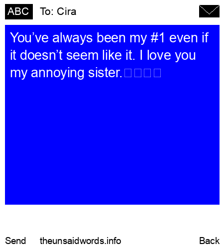 unsent message to Cira