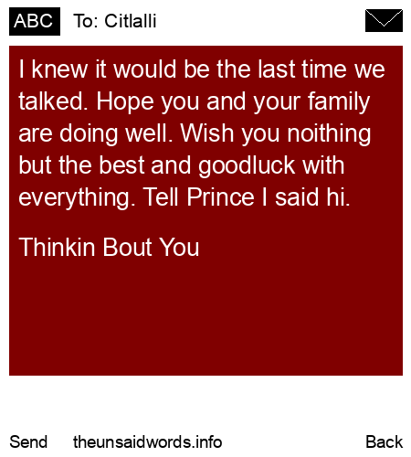 unsent message to Citlalli