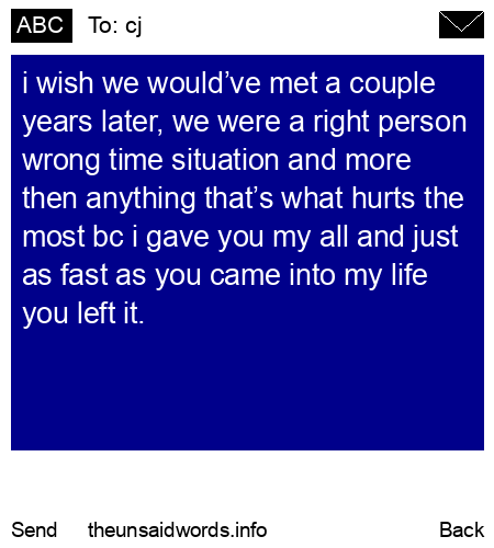 unsent message to cj