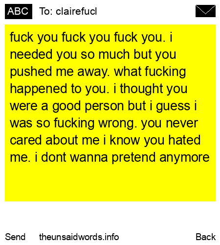 unsent message to clairefucl