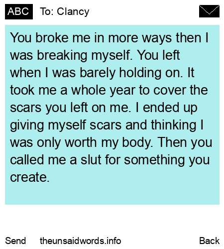 unsent message to Clancy