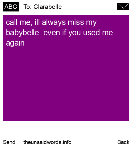unsent message to Clarabelle 