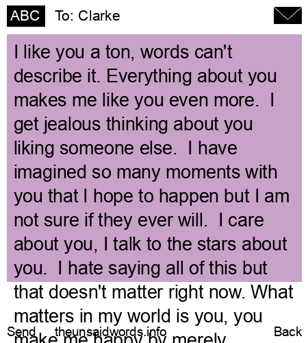 unsent message to Clarke