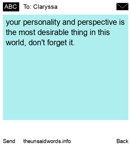 unsent message to Claryssa 