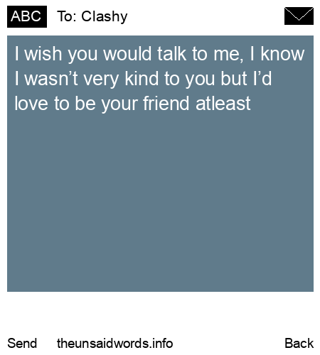 unsent message to Clashy