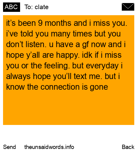 unsent message to clate