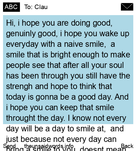 unsent message to Clau