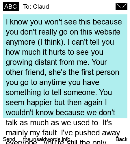 unsent message to Claud