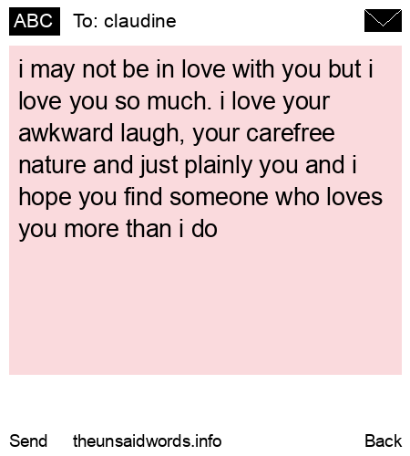 unsent message to claudine