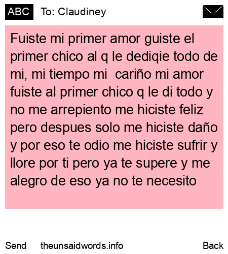 unsent message to Claudiney