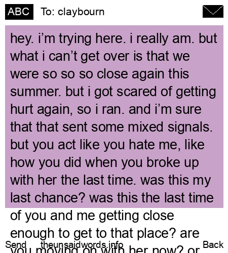 unsent message to claybourn