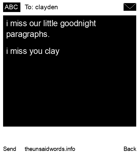 unsent message to clayden
