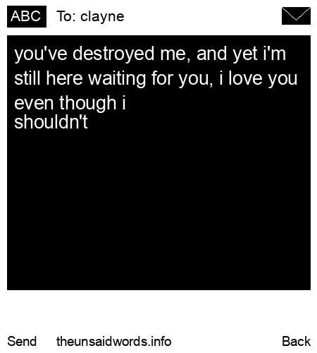 unsent message to clayne